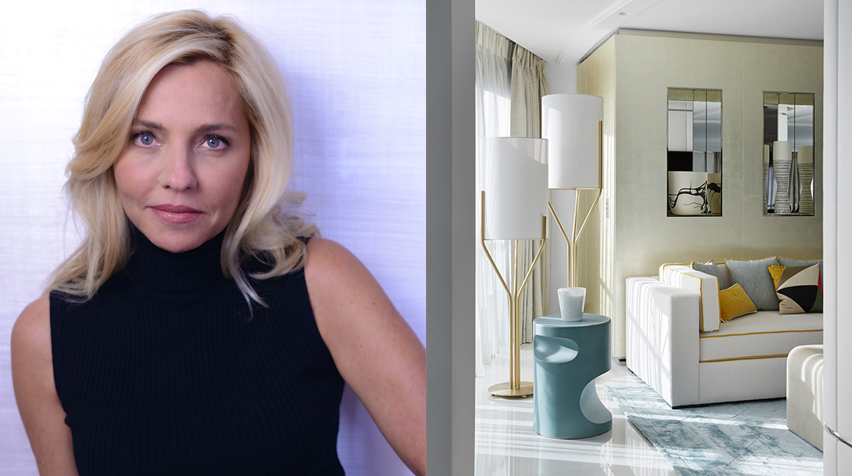 Stéphanie Coutas - Architecte d'intérieur - Galerie Negropontes - Art de la table Christofle - Appartement à Cannes - Canapés blancs - Signatures Singulières - Magazine digital des talents Français