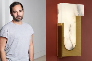 Rodolphe Parente - Architecte d'intérieur et designer - Pouenat - Ferronnier d'art - applique "Dude" en laiton et albâtre - Mur rouge - Signatures Singulières - Magazine digital des talents Français