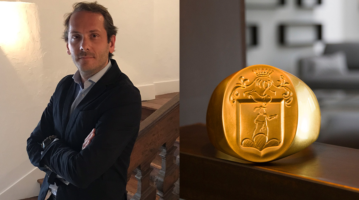 Signatures Singulières Magazine - Christophe Grünthaler - Art héraldique - Blason - Chevalière - Doré