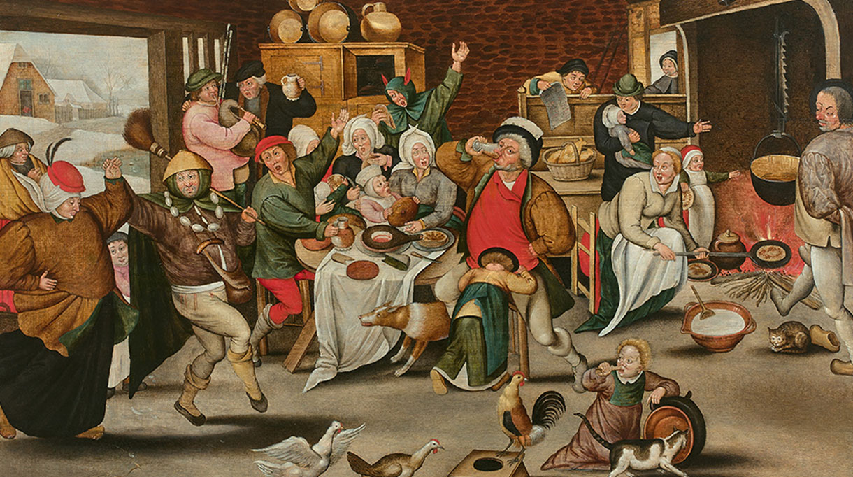 artcurial - maison de ventes aux enchères - ventes tableaux Maîtres Anciens et du XIXe siècle -Pieter II BRUEGHEL - Le roi boit - Huile sur panneau de chêne - Provenance : collection du Baron François Empain - signatures Singulières Magazine - magazine digital des talents français