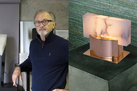 roger pradier - ateliers torsades - lampe à poser en bronze et albatre - poli miroir - signatures Singulières Magazine