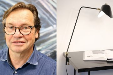 editions serge Mouille - Serge delpiroux - lampe de bureau à agrafer en métal noir - luminaire contemporain - savoir faire français - Signatures Singulières Magazine - le magazine digital des talents français