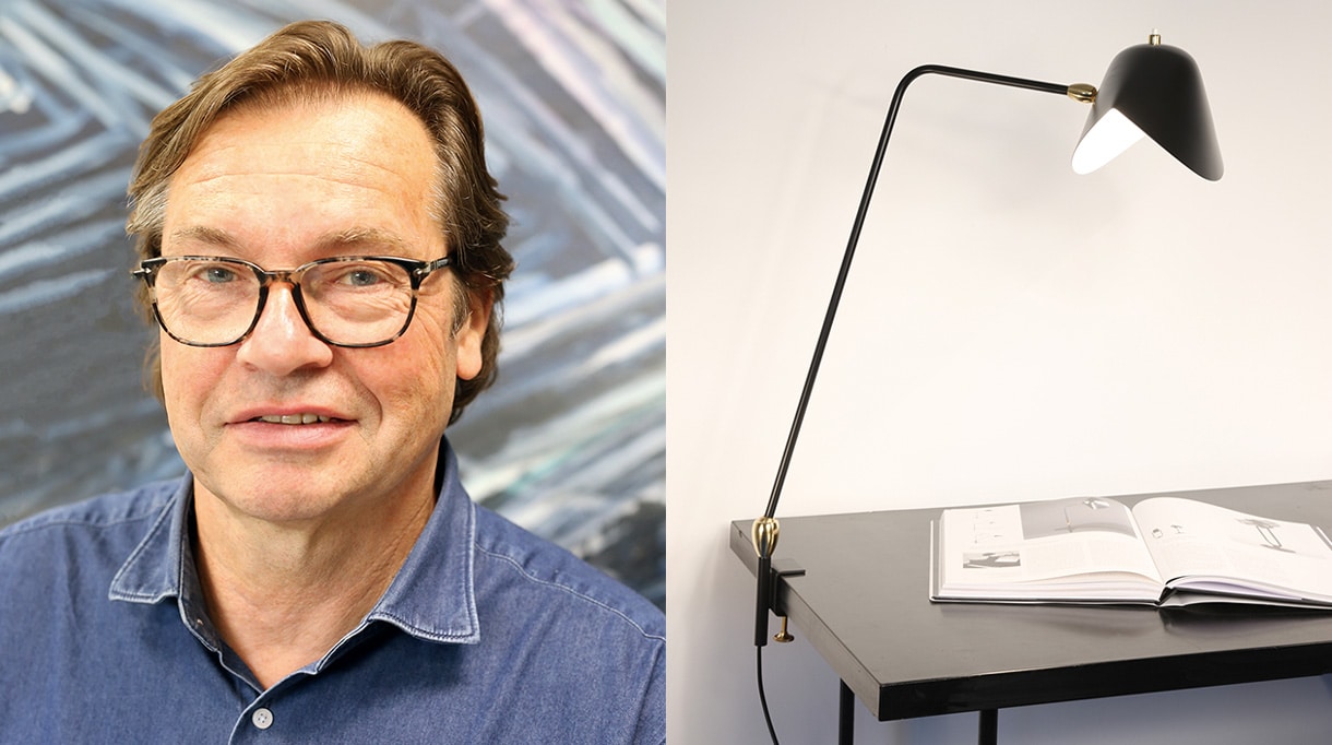 editions serge Mouille - Serge delpiroux - lampe de bureau à agrafer en métal noir - luminaire contemporain - savoir faire français - Signatures Singulières Magazine - le magazine digital des talents français
