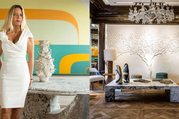 galerie stephanie coutas - galerie d'art - stephanie coutas - architecte d'interieur - lustre baccarat - table en marbre - œuvre picturale de Joanna Pousette-Dart - parquet de versailles - signatures Singulières Magazine - magazine digital des talents français -