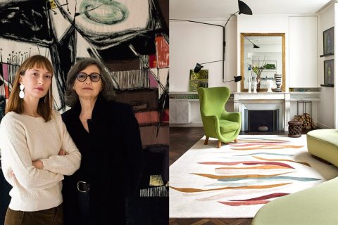 tapis parsua - galerie chevalier - tapis contemporain - Amélie-Margot Chevalier et Céline Letessier - marine prudhon - signatures singulieres - magazine digital des talents francais Noué à la main, velours laine et soie. Teintures naturelles. Portrait : © Yasmine Bennis.