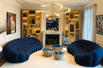 canapé roche bobois - bibliotheque sur mesure - signatures singulieres